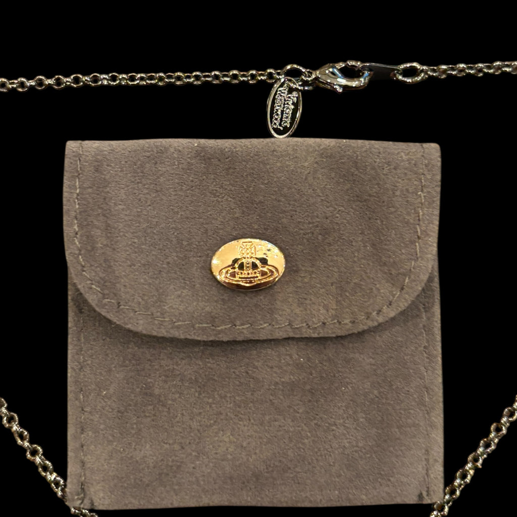 Vivienne Westwood Black Rhinestone Skull Necklace