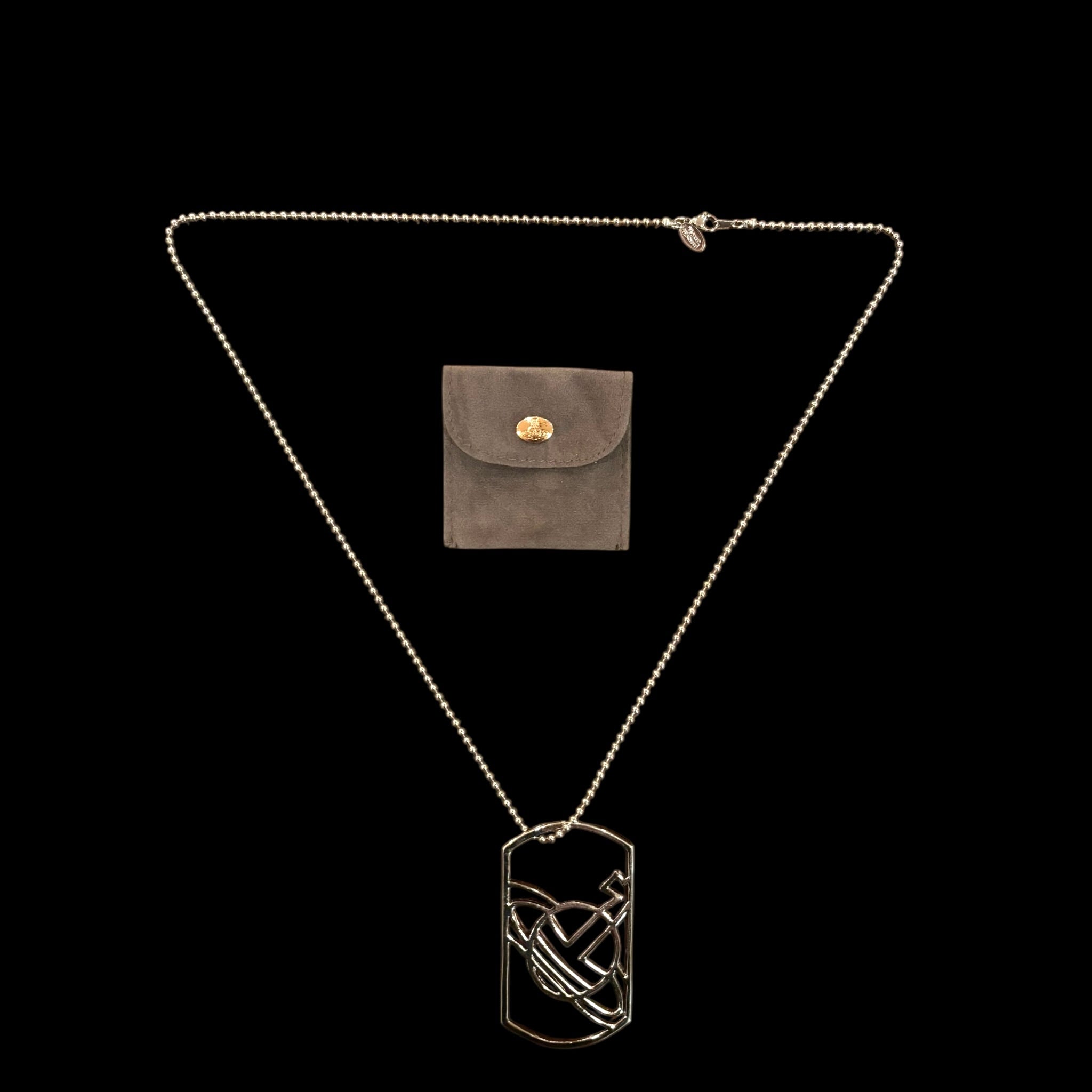 Vivienne Westwood Outline Orb Dog Tag Necklace